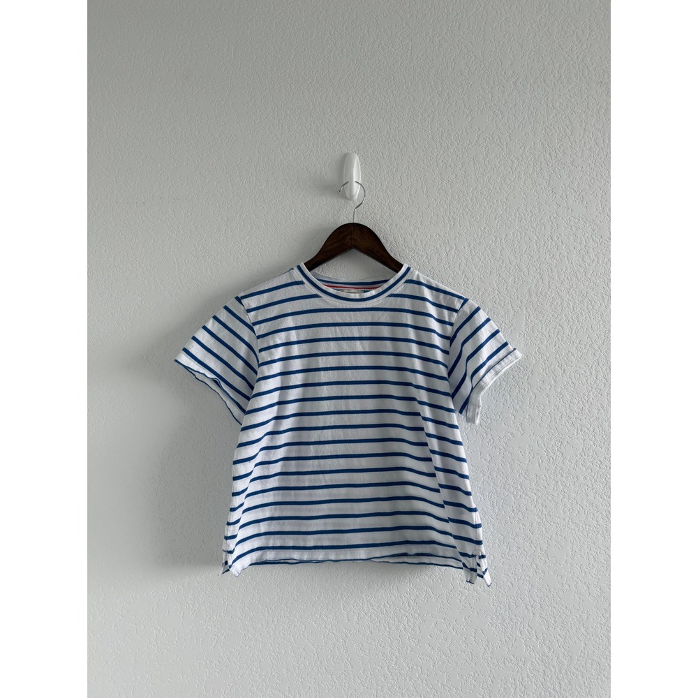 AYR Nautical Stripe T-Shirt Size S White Blue Pima Cotton